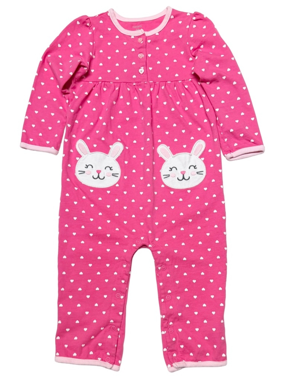 Carter’s Pink Heart Bunny Romper 24M